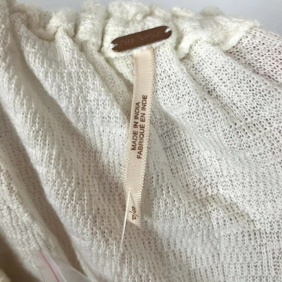 Free People Embroidered Off Shoulder Crop Top S - Picture 8 of 10